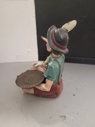 Antigua Figura Pinocho Madera Tarjetero