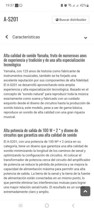 Amplificador Integrado Yamaha A-S201 Negro