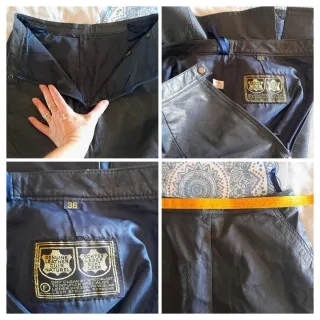 Joyita vintage 90s! Falda midi piel azul marino 34