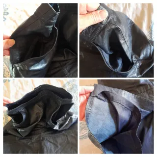 Joyita vintage 90s! Falda midi piel azul marino 34