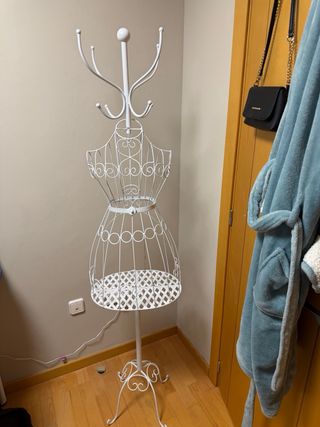 Perchero Maniquí Blanco Metal
