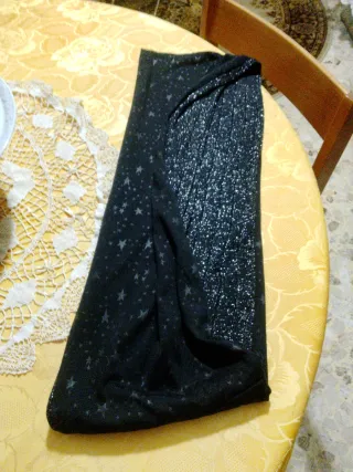 Sciarpa donna nera lamé argento