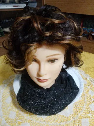 Sciarpa donna nera lamé argento