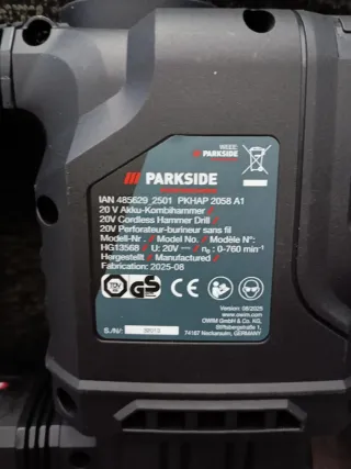 Parkside 20V Martillo Perforador Recargable