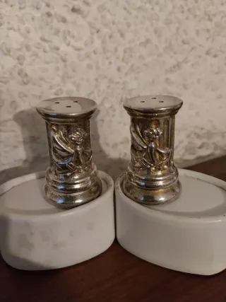 Mini Dosatori Sale e Pepe Argento con Angeli
