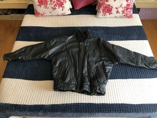 Cazadora Piel Negra T52 Marca Vere Pelle Italiana.