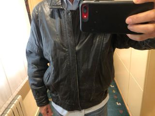 Cazadora Piel Negra T52 Marca Vere Pelle Italiana.