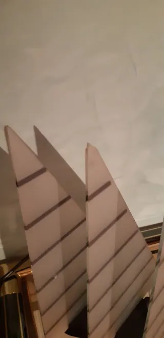 Lámpara mesa imitando las velas de  barco. Vintage