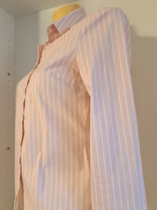 Blusa Stradivarius Rosa Pastel Talla M Rayas