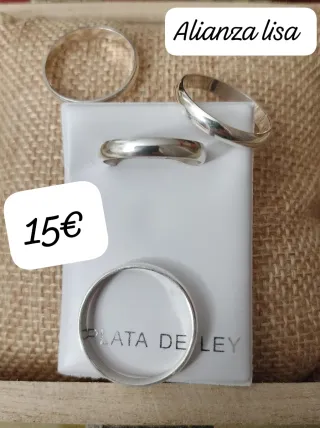 Alianza de plata lisa