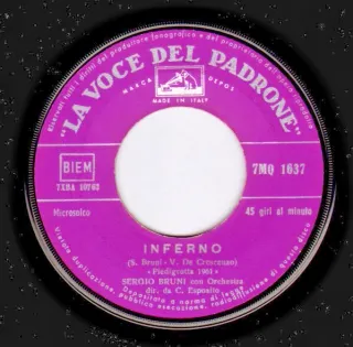 Sergio Bruni 'O Cappotto / Inferno 7" 45 Giri 1961