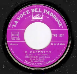 Sergio Bruni 'O Cappotto / Inferno 7" 45 Giri 1961
