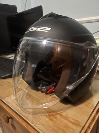 Casco Moto tipo jet LS2 Negro talla M