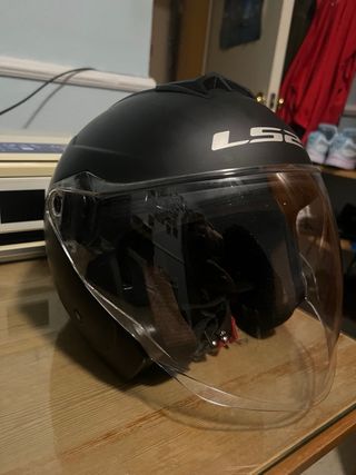 Casco Moto tipo jet LS2 Negro talla M