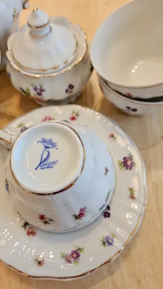 Juego de café vintage porcelana floral
