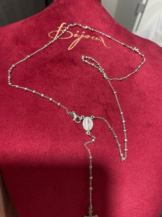 Collana Rosario Argento Scintillante pari al nuovo