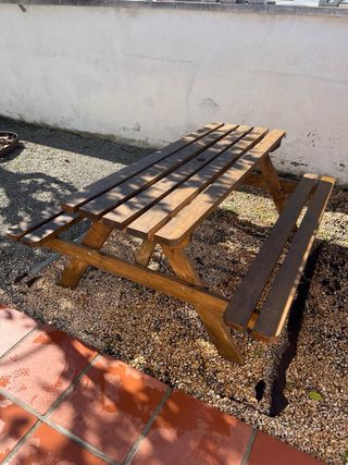 Mesa de picnic de madera para jardín