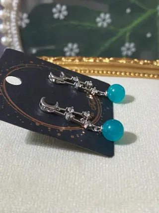 Pendientes de Circón lunar de amazonita natural