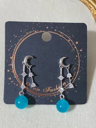 Pendientes de Circón lunar de amazonita natural