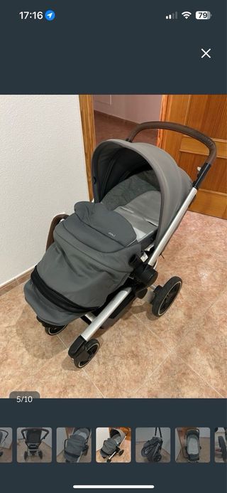 Carrito de bebé gris