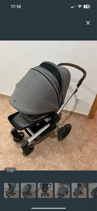 Carrito de bebé gris