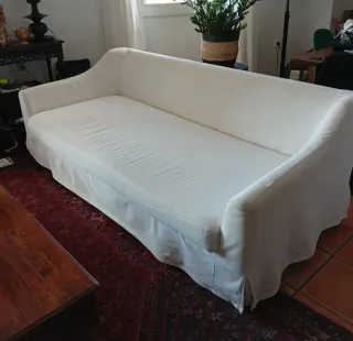 Sofá Ikea 3 plazas tela blanco