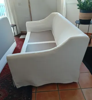 Sofá Ikea 3 plazas tela blanco