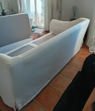 Sofá Ikea 3 plazas tela blanco