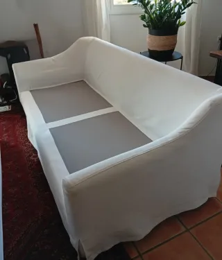 Sofá Ikea 3 plazas tela blanco