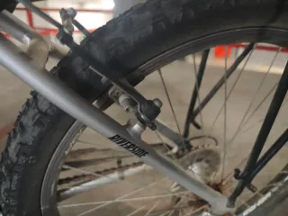 Bicicleta de montaña plateada