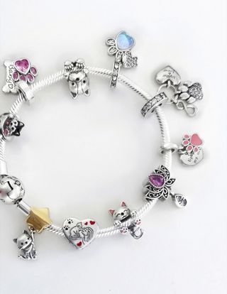 CHARM PERRO GATO COLGANT PULSERA PANDORA CAJA .