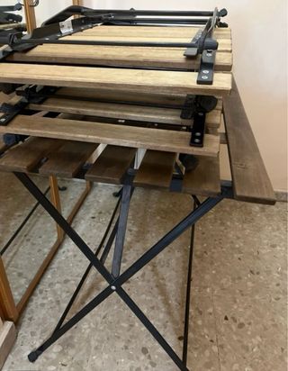 Cadires i taula plegables de Ikea per exterior.