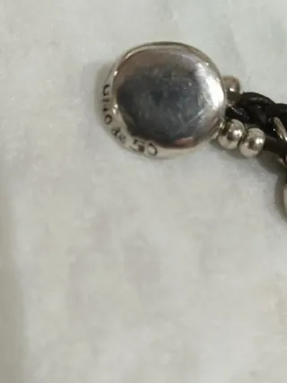 Pulsera Uno de 50 Cuero y Plata