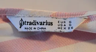 Camisa Stradivarius Rayas Rosa Talla S