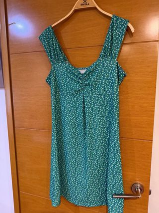 Vestido verde estampado floral