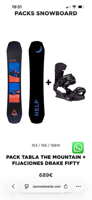 Tabla Help 152 + fijac Drake + Botas Burton 41.5