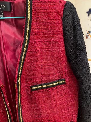 Chaqueta Mango Roja y Negra Talla M