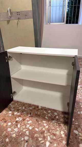 Mueble alto cocina blanco y gris
