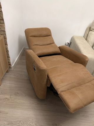 Sillón relax tela marrón