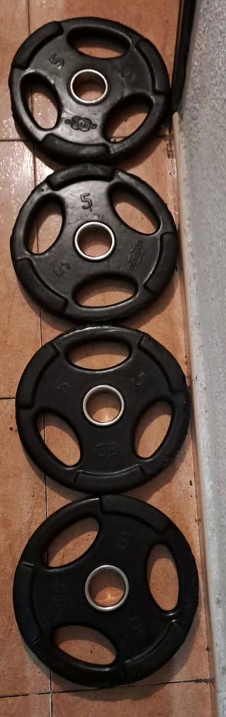 PESAS 2 DISCOS OLIMPICOS DE 5KG De 50MM