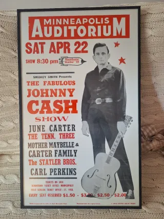 Cartel vintage concierto Johnny Cash (Minneapolis)