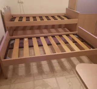 Cama nido de madera con cajones