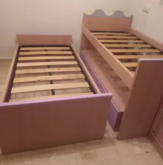 Cama nido de madera con cajones