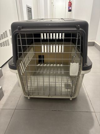 Transportín perro/gato gris y beige