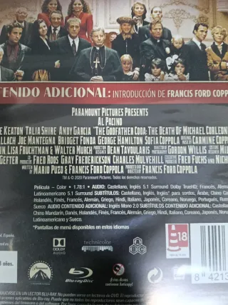Blu-ray El Padrino: Epílogo (Sin Abrir)