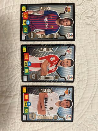 Trío de cartas Platinum 10 (2018) con Messi