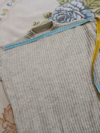 Jersey mujer beige cuello alto talla única