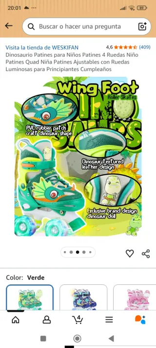 Patines infantiles talla 26-29