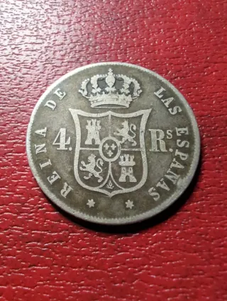 Isabel II 4 Reales 1862 Madrid Plata