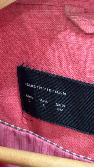 Chaqueta Zara Lino Roja Talla M color salmon